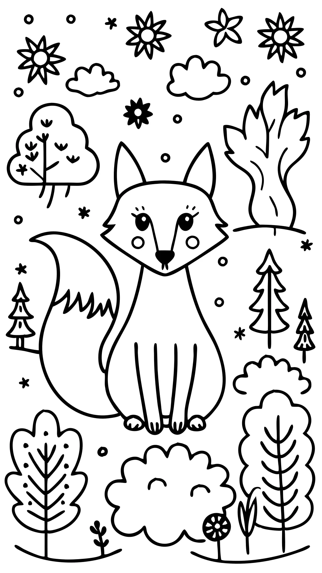 coloring page fox